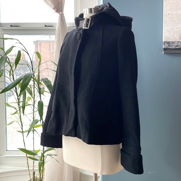 Black wool swing coat Size S - Picture 4 of 10
